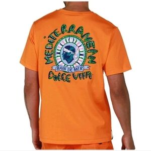 BAIN DE MER LUXURY RESORT WEAR MEDITERRANEAN ORANGE MEN'S SHORT SLEEVE T-SHIRT